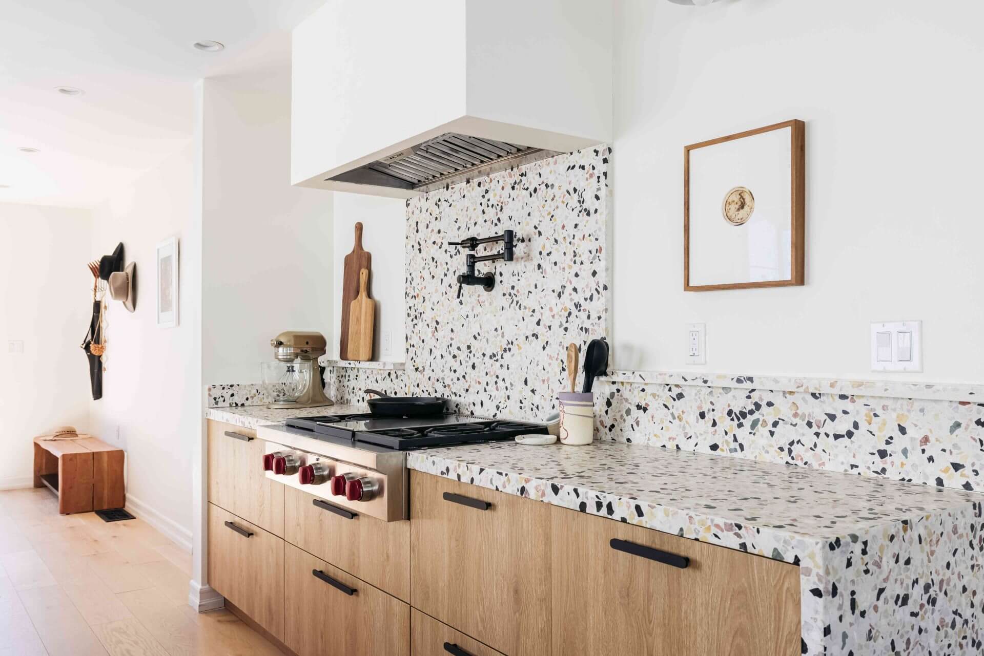 Terrazzo countertop in a kitchen